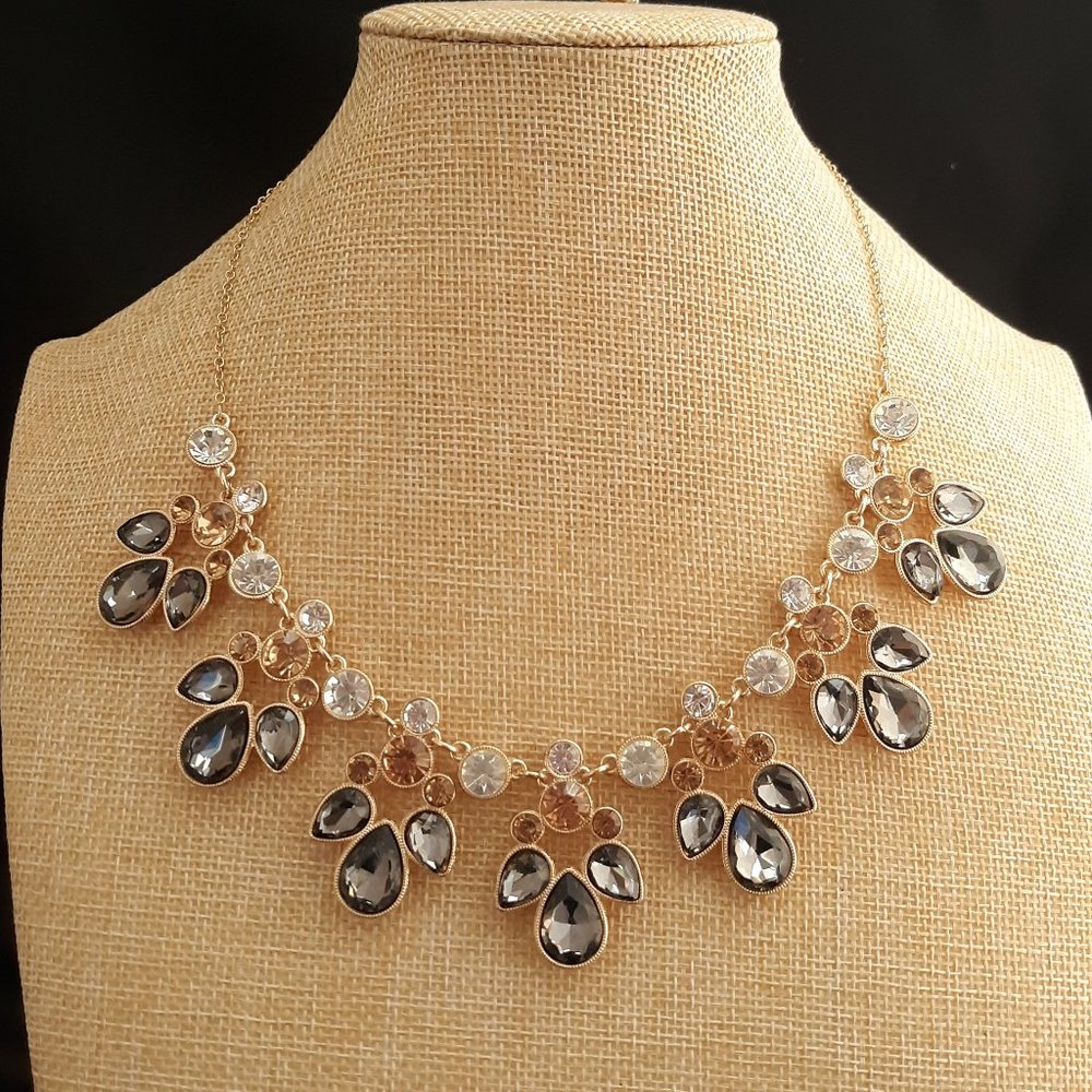 Monet Gold and Silver Teardrop Necklace